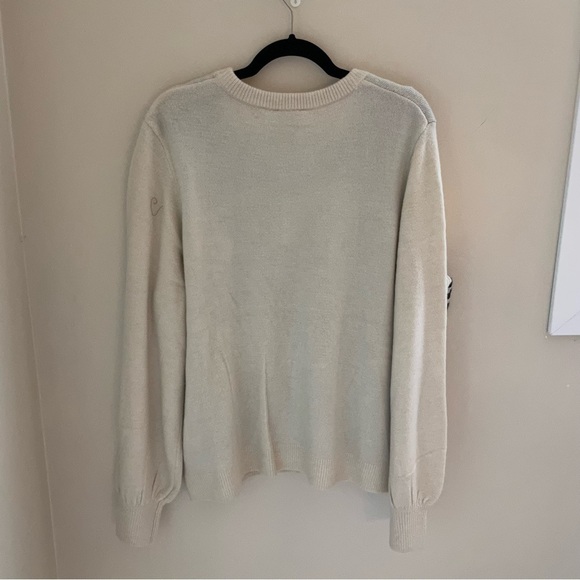 Yest Balloon Sleeve, Animal Print Crew Neck Knit Sweater Multiple Sizes … - Picture 6 of 10